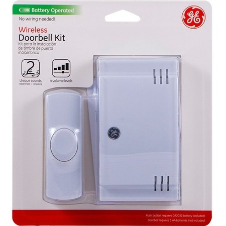 Ge GE Wireless Doorbell Kit, Battery-Operated, White, 19247 19247